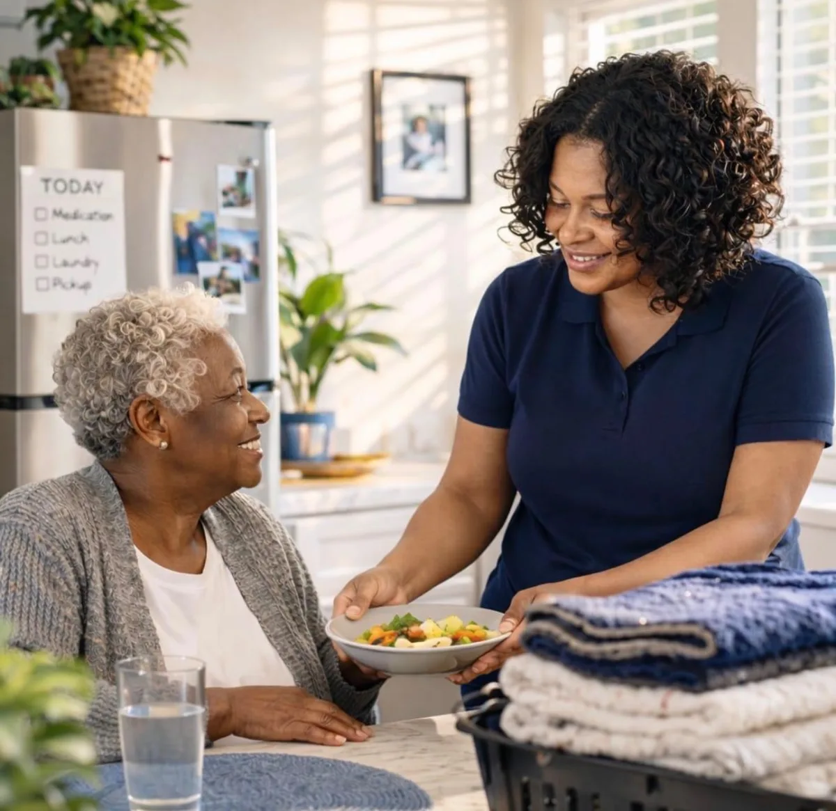Madam Njie's companion providing dignified personal care assistance